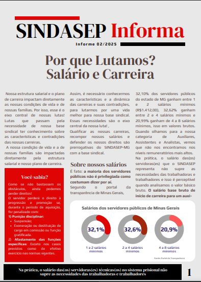 Primeira página do informe