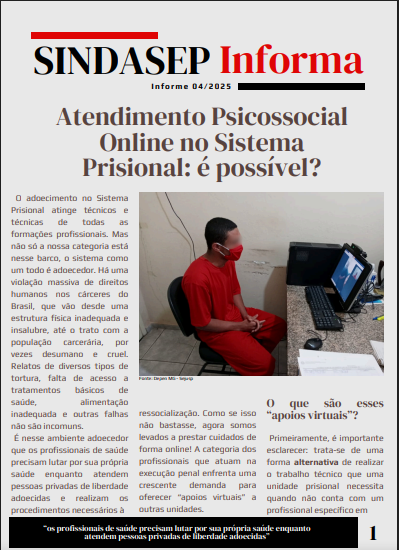 Primeira página do informe