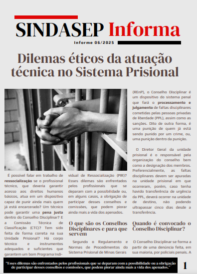 Primeira página do informe